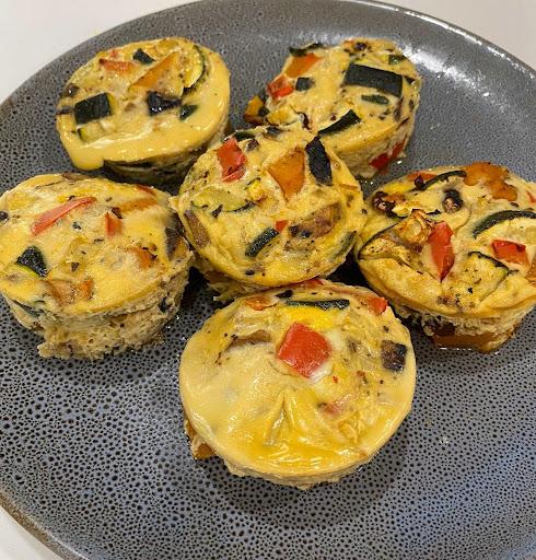 Quiche Cups on a grey plate by Starting Solids Australia