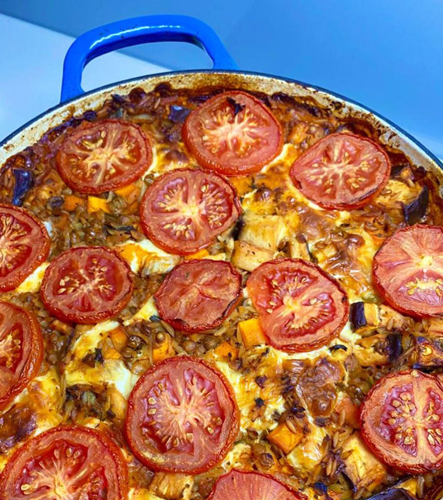 Herby Eggplant and Mozzarella Risoni Bake by Starting Solids Australia