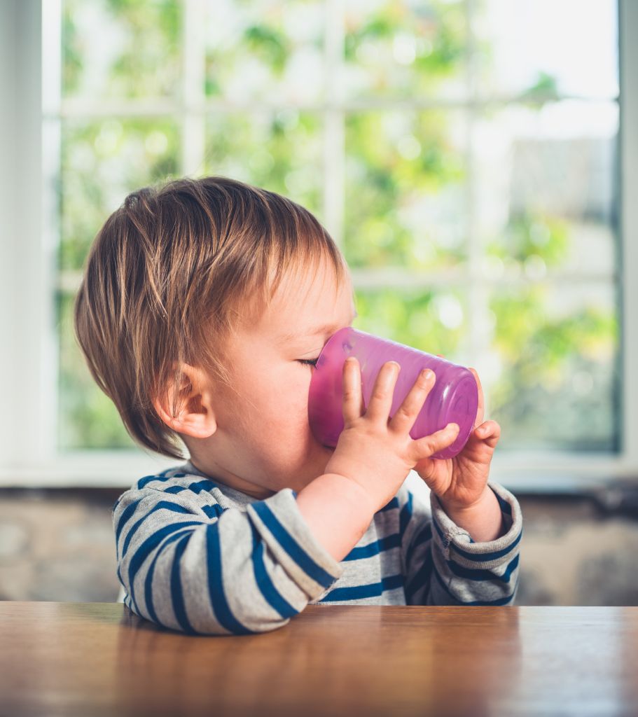 baby drinking smoothie