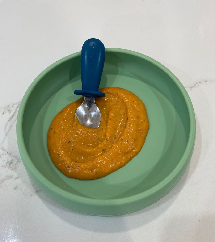 Roasted chicken and veggie baby puree recipe by Starting Solids Australia