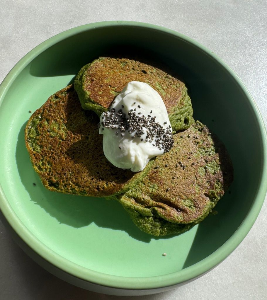 photo of green pikelets for Starting Solids Australia