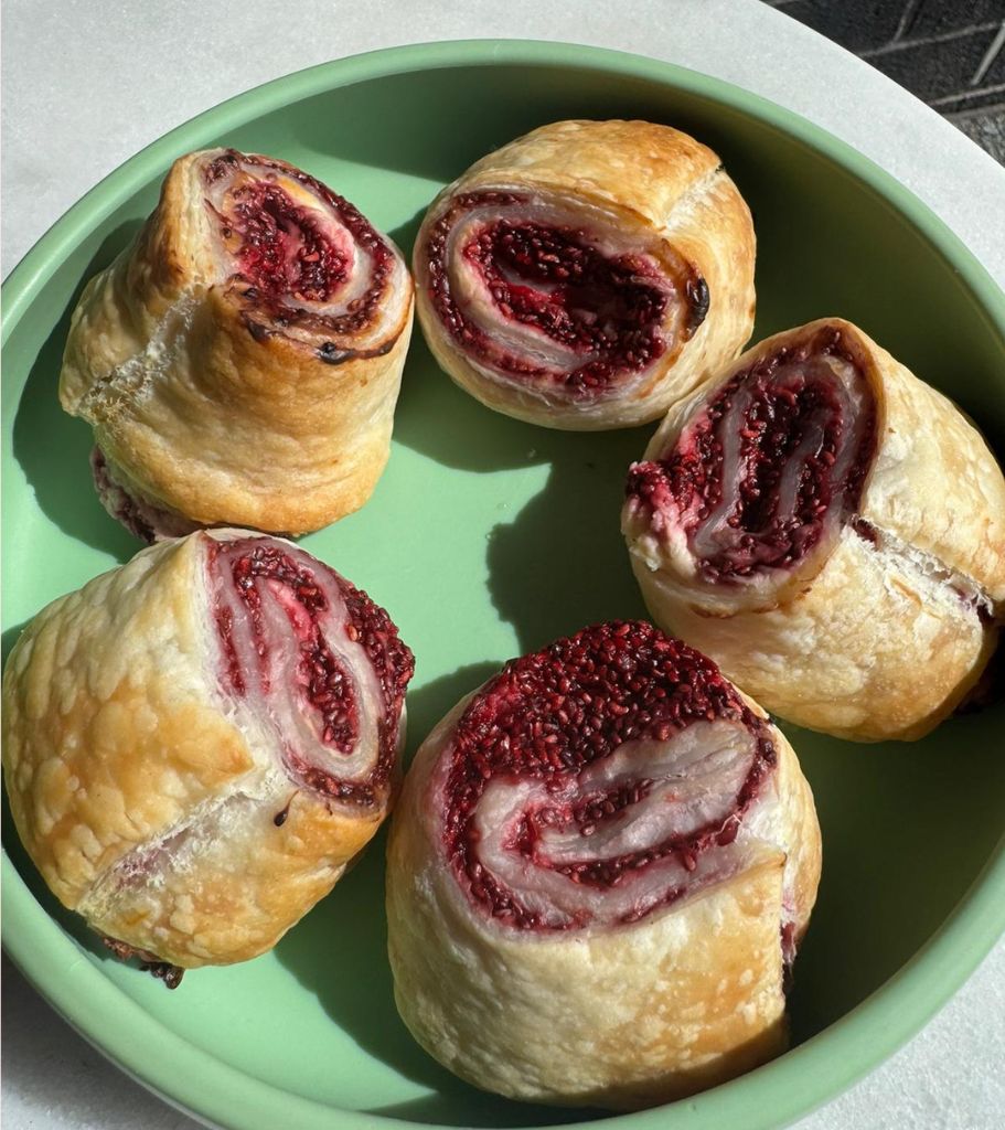 Image of Raspberry and Cream Cheese Pinwheels recipe by Starting Solids Australia