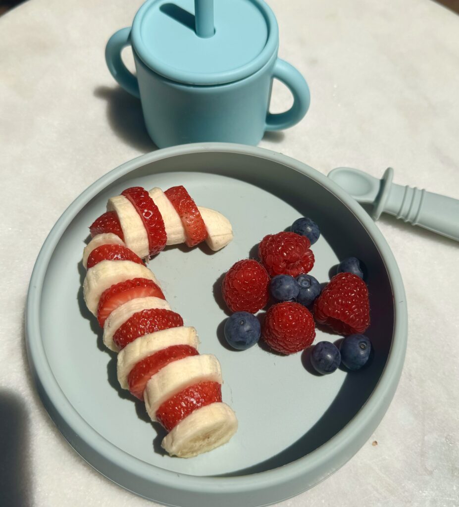 Baby Friendly Banana and Strawberry Candy Canes by Starting Solids Australia