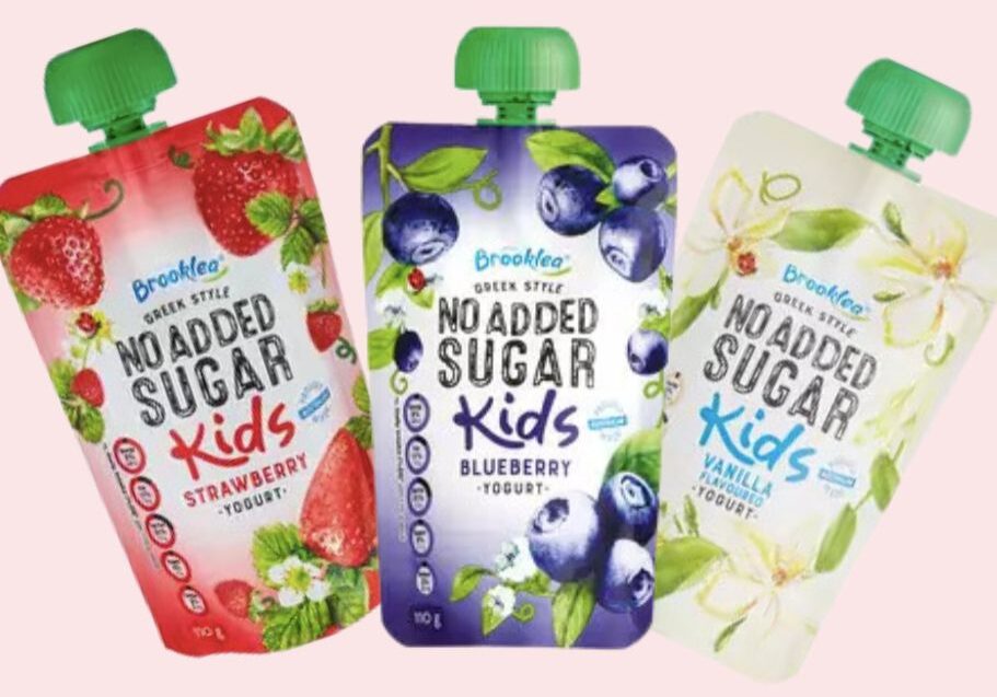 Image of Aldi yoghurt pouches for review by Starting Solids Australia