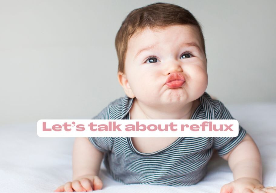 image of a baby with reflux by Starting Solids Australia