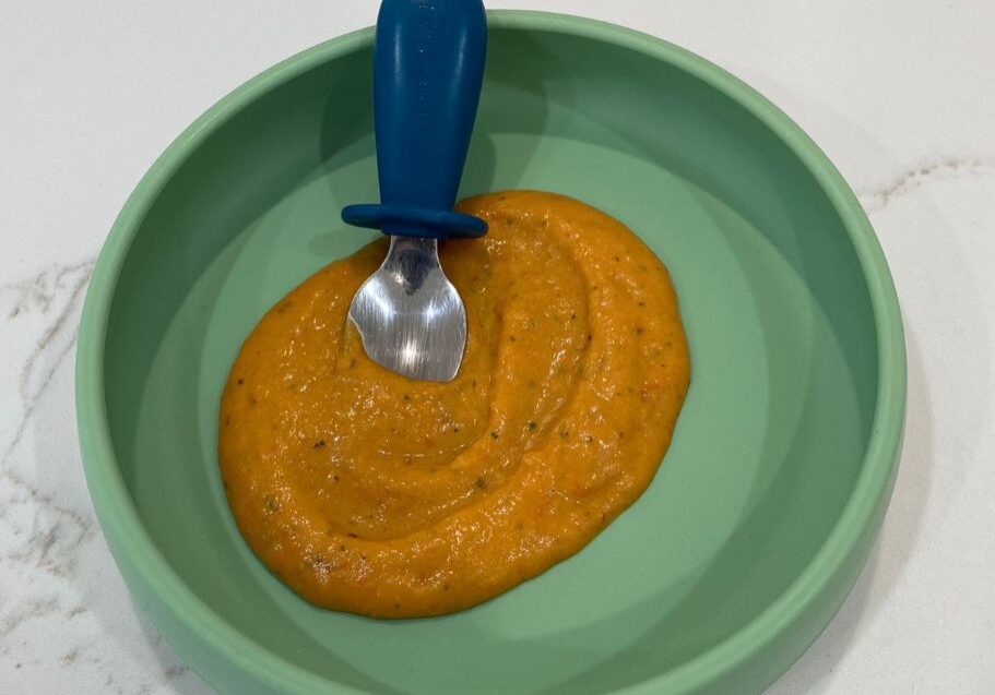 Roasted chicken and veggie baby puree recipe by Starting Solids Australia