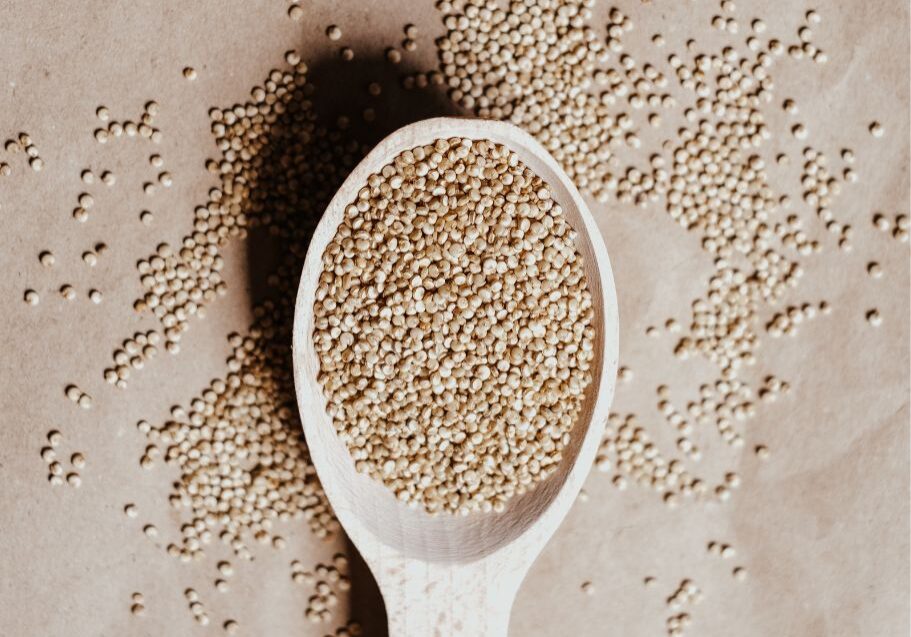 Quinoa on a spoon